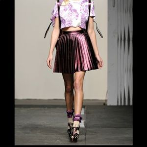 House of Holland Pleated Leather Skirt UK8/US 6